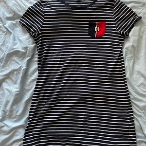 Navy and White Striped Tommy Hilfiger T-Shirt Dress, Size L